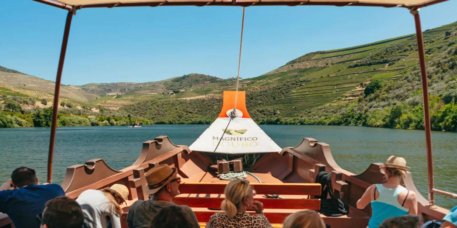 Traditional lunch table with regional Douro dishes and wine